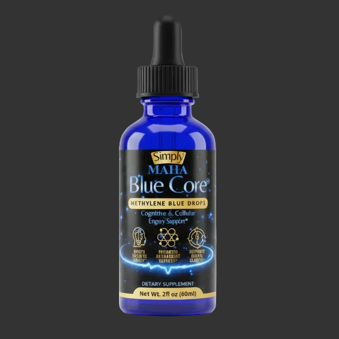BlueCore droplet bottle with black cap